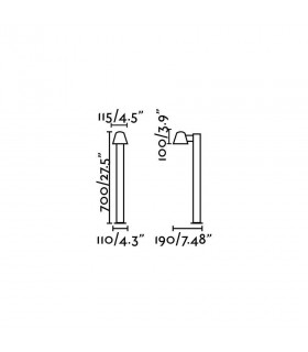 1 Light Outdoor Bollard Light Dark Grey IP44, GU10 - 2