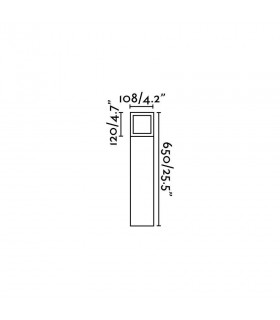 1 Light Outdoor Bollard Light Dark Grey IP54, E27 - 2