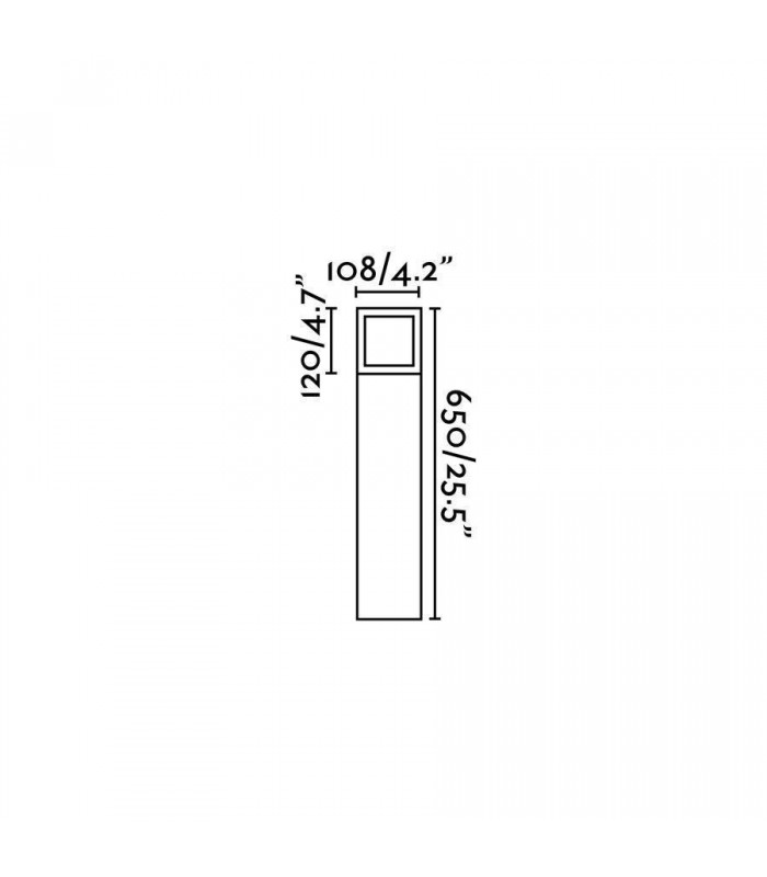 1 Light Outdoor Bollard Light Dark Grey IP54, E27 - 2