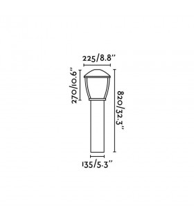 1 Light Outdoor Bollard Light Dark Grey IP44, E27 - 2