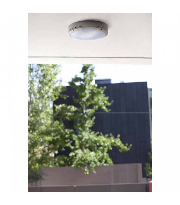 1 Light Outdoor Ceiling Light White, Grey IP54, E27 - 2