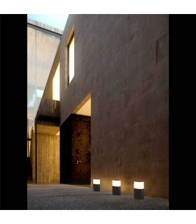 1 Light Outdoor Bollard Pedestal Light White, Dark Grey IP44, E27 - 2