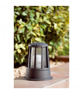1 Light Outdoor Pedestal Light Dark Grey IP54, E27 - 2