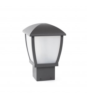 1 Light Outdoor Pedestal Light Dark Grey IP44, E27 - 1