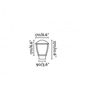 1 Light Outdoor Pedestal Light Dark Grey IP44, E27 - 2