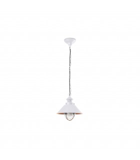 1 Light Small Outdoor Ceiling Pendant Light White, Copper, E27 - 1