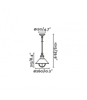 1 Light Small Outdoor Ceiling Pendant Light Clear, Rust Brown, E27 - 2