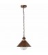 1 Light Large Outdoor Ceiling Pendant Light Clear, Rust Brown, E27 - 1