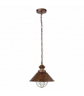 1 Light Large Outdoor Ceiling Pendant Light Clear, Rust Brown, E27 - 1