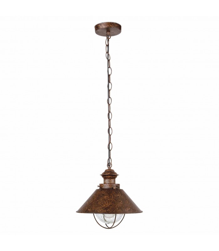 1 Light Large Outdoor Ceiling Pendant Light Clear, Rust Brown, E27 - 1