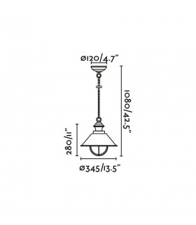 1 Light Large Outdoor Ceiling Pendant Light Clear, Rust Brown, E27 - 2