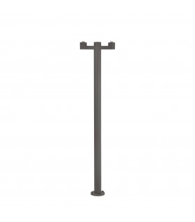 2 Light Outdoor Lamp Post Dark Grey - Base Only IP44, E27 - 1