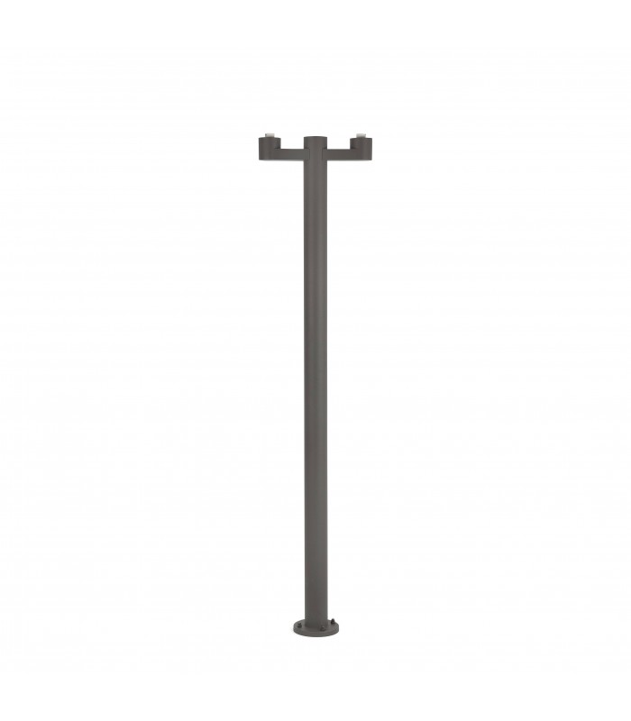 2 Light Outdoor Lamp Post Dark Grey - Base Only IP44, E27 - 1