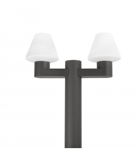 2 Light Outdoor Lamp Post Dark Grey - Base Only IP44, E27 - 2