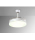 Vento 6 Speed Ceiling Fan Retractable Blades Matt White Integrated LED Light Remote Control Timer & Reversible Functions-4