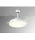 Vento 6 Speed Ceiling Fan Retractable Blades Matt White Integrated LED Light Remote Control Timer & Reversible Functions-5