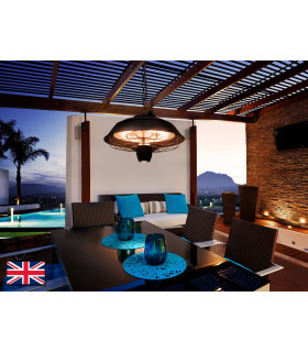 Estufa Outdoor Electrical Heater Ceiling Dome Pendant Black Remote Control IP44-1