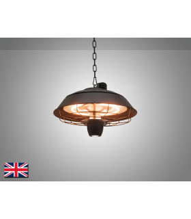 Estufa Outdoor Electrical Heater Ceiling Dome Pendant Black Remote Control IP44-2