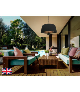 Estufa Outdoor Electrical Heater Ceiling Cylindrical Pendant Black Remote Control IP44-1
