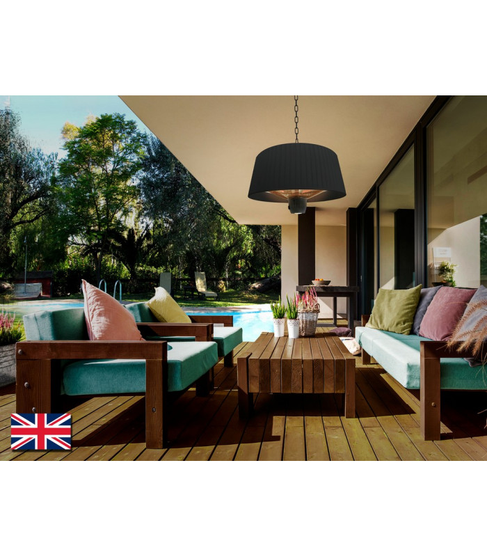 Estufa Outdoor Electrical Heater Ceiling Cylindrical Pendant Black Remote Control IP44-1
