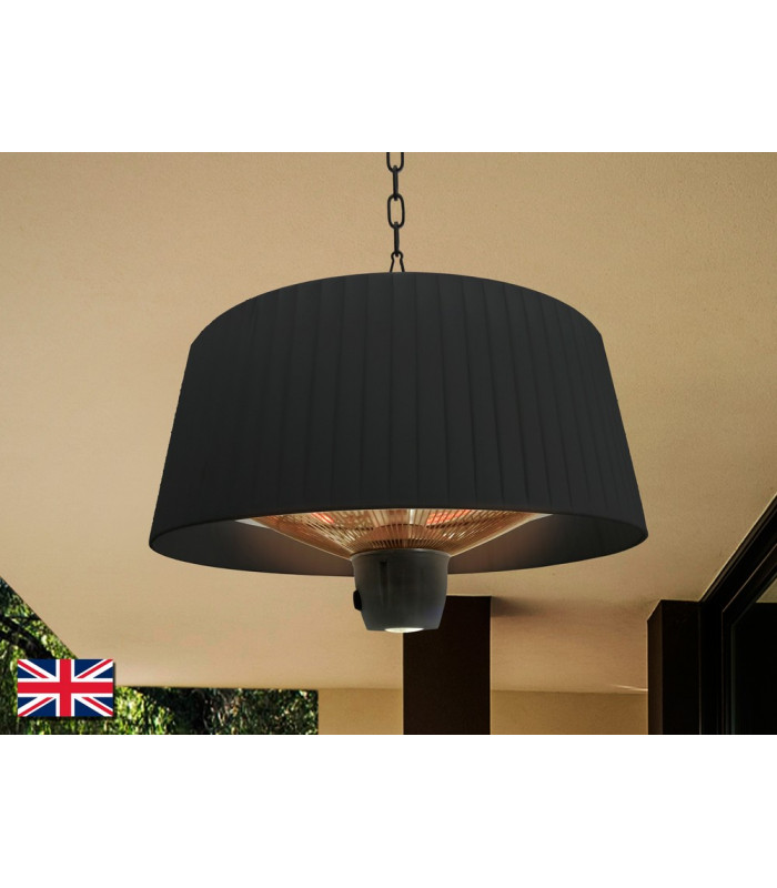 Estufa Outdoor Electrical Heater Ceiling Cylindrical Pendant Black Remote Control IP44-3