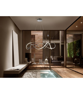 Molly Integrated LED Ceiling Pendant Chrome Dimmable Remote Control-1