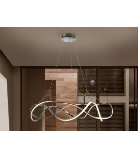 Molly Integrated LED Ceiling Pendant Chrome Dimmable Remote Control-2
