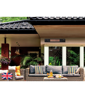 Estufa Outdoor Electrical Wall Heater with Bluetooth Speaker Timer Remote Control IP55-1