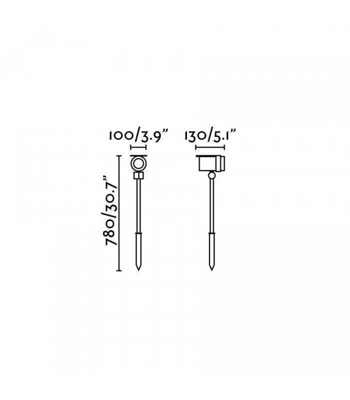 LED Outdoor Tall Spike Light Dark Grey IP65 - 3