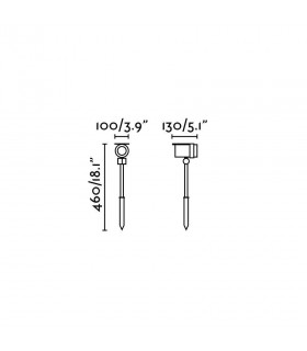 LED Outdoor Short Spike Light Dark Grey IP65 - 2