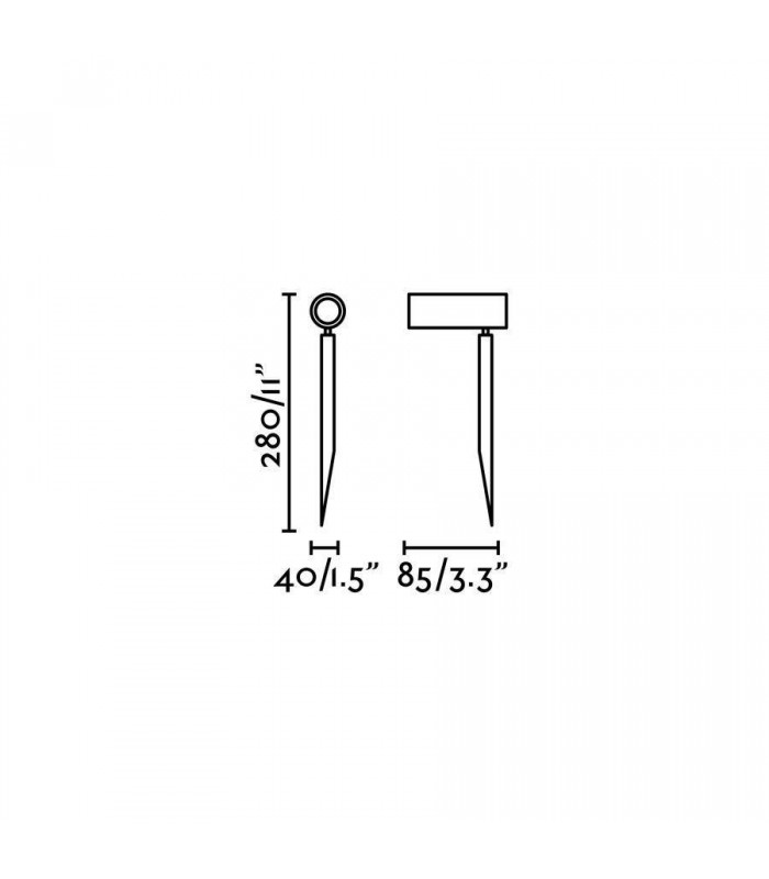 LED Outdoor Short Spike Light Black IP44 - 2