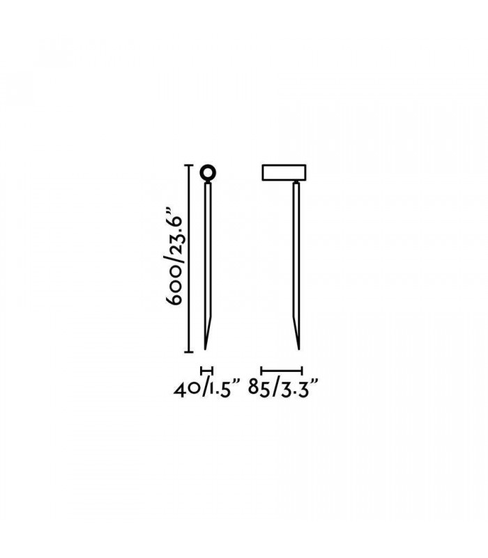 LED Outdoor Tall Spike Light Black IP44 - 3