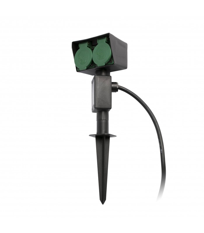 Outdoor Plug On Spike Black IP44 - 1