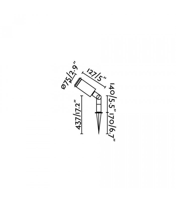 1 Light Outdoor Spike Light Black IP44, E27 - 2
