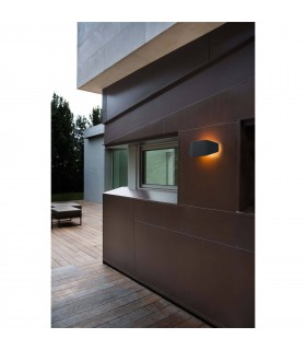 1 Light Outdoor Wall Light Dark Grey IP44, E27 - 2