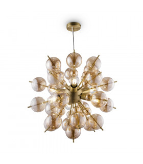 Modern Bolla 6 Light Brass Pendant Ceiling Light Glass Shades-1