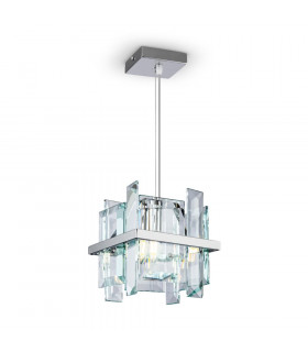 Modern Cerezo Chrome Pendant Ceiling Light Crystal-1