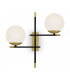 Modern Nostalgia 2 Light Matt Gold Wall Lamp Glass Shade