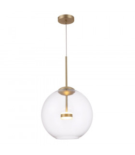 Modern Cometa Integrated LED Matt Gold Pendant Ceiling Light Glass Shade
