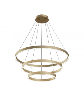 Modern Rim Integrated LED Brass 3 Tier Circular Pendant Ceiling Light-1