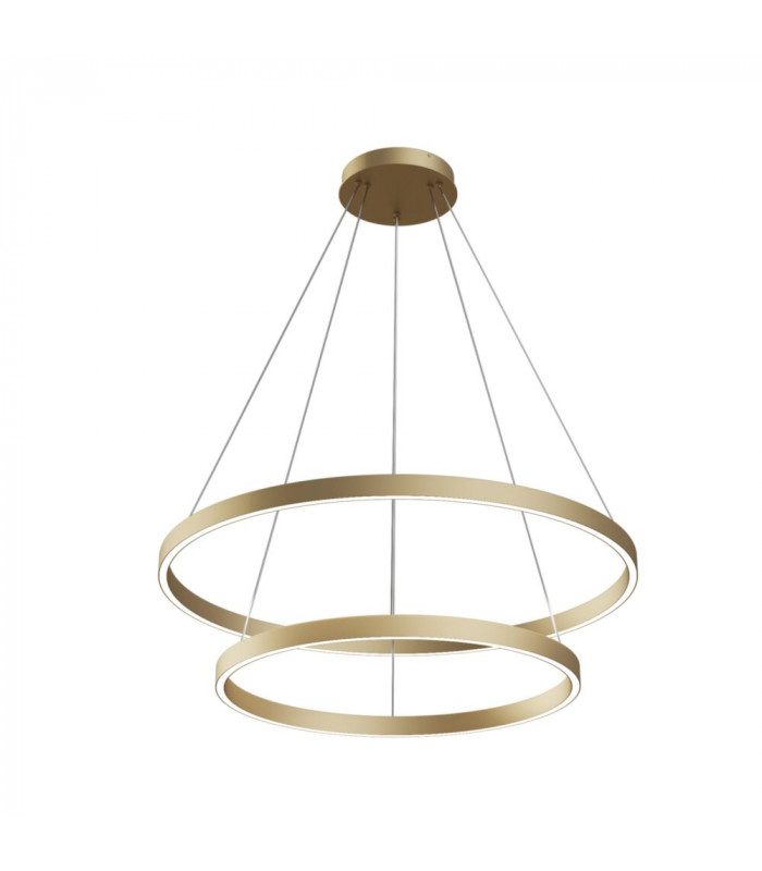 Modern Rim Integrated LED Brass 2 Tier Circular Pendant Ceiling Light-1