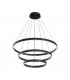 Modern Rim Integrated LED Black 3 Tier Circular Pendant Ceiling Light-1
