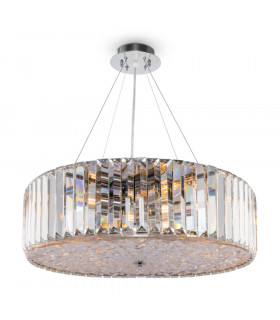 Modern Recinto 8 Light Chrome Ceiling Lamp Crystal
