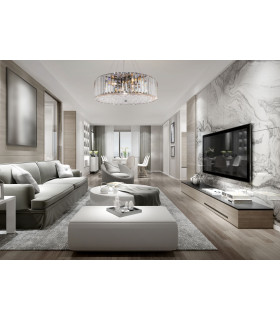 Modern Recinto 6 Light Chrome Ceiling Lamp Crystal-2