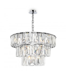 Modern Puntes 3 Tier 18 Light Chrome Pendant Ceiling Light-1