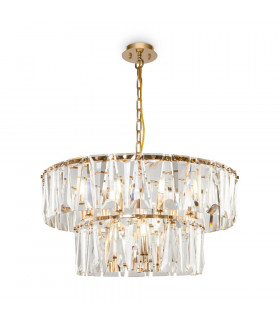 Modern Puntes 2 Tier 12 Light Gold Pendant Ceiling Light-1