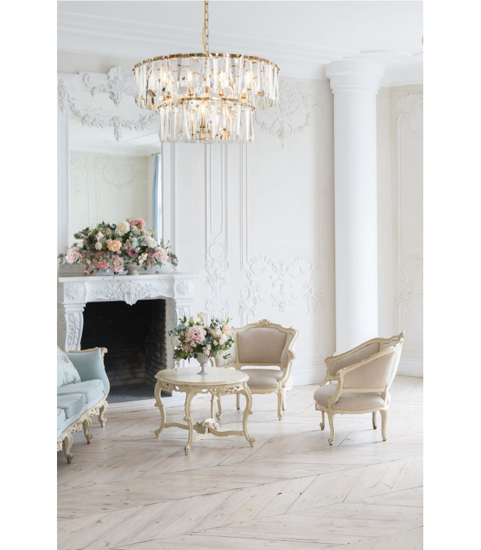 Modern Puntes 2 Tier 12 Light Gold Pendant Ceiling Light-2