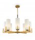 Modern Fortano 8 Light Brass Chandelier Glass Shade-1