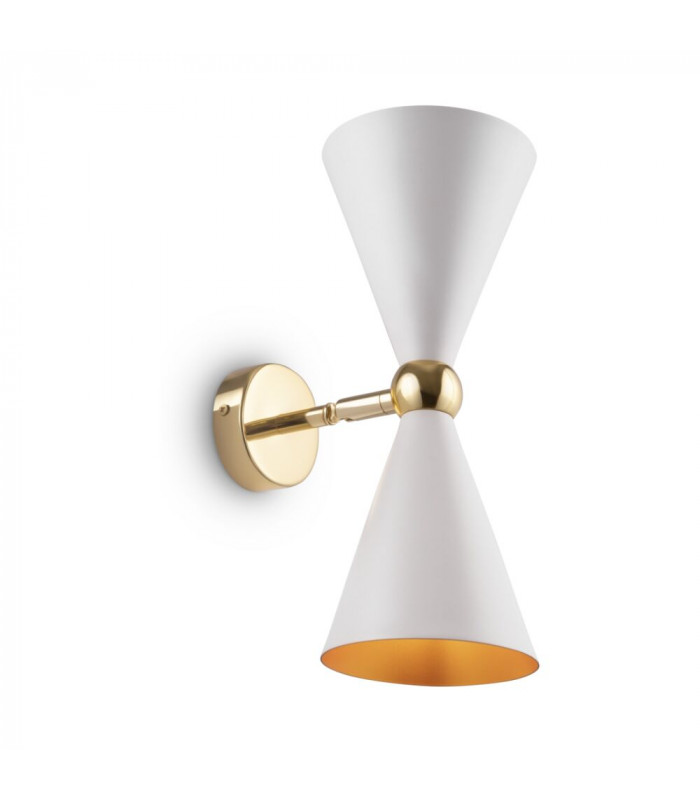 Modern Vesper 2 Light White with Gold Up Down Wall Lamp