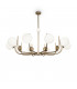 Modern Rendez-vous 10 Light Brass Pendant Ceiling Light Glass Shade